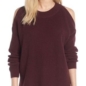 bp. Burgundy Cold Shoulder Sweater